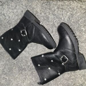 Chic Black Boots with Star Details